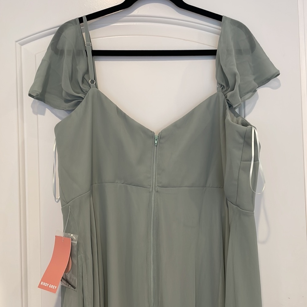 NWT Birdy Grey Devin Convertible Chiffon Dress Sage Plus Sz 1X - Picture 12 of 15